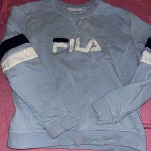 baby blue FILA crewneck (NEVER WORN)